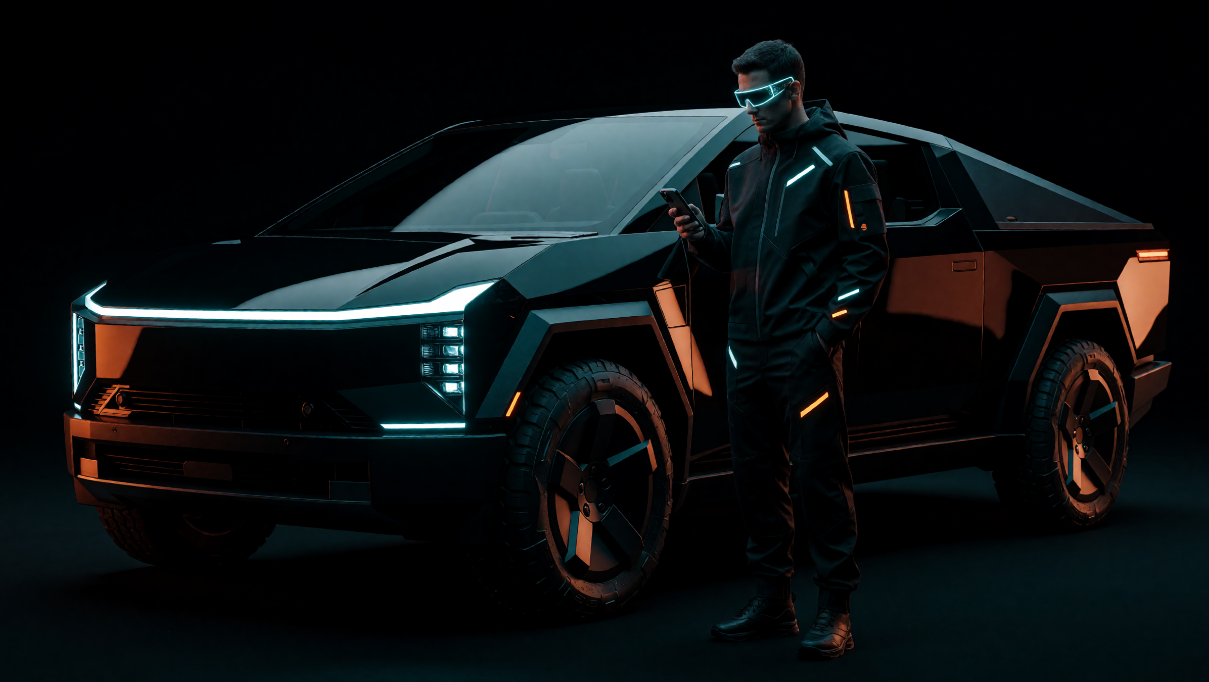 Field technician beside a Rovarium fleet vehicle